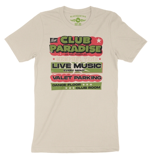 Green Club Paradise Memphis T-Shirt - Lightweight Vintage Style - vintagecream