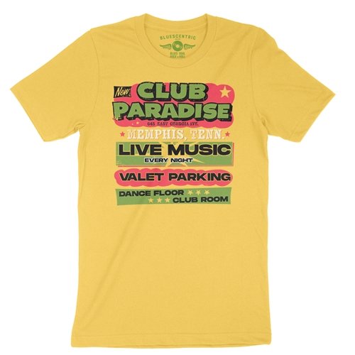 Green Club Paradise Memphis T-Shirt - Lightweight Vintage Style - vintagemaizeyellow