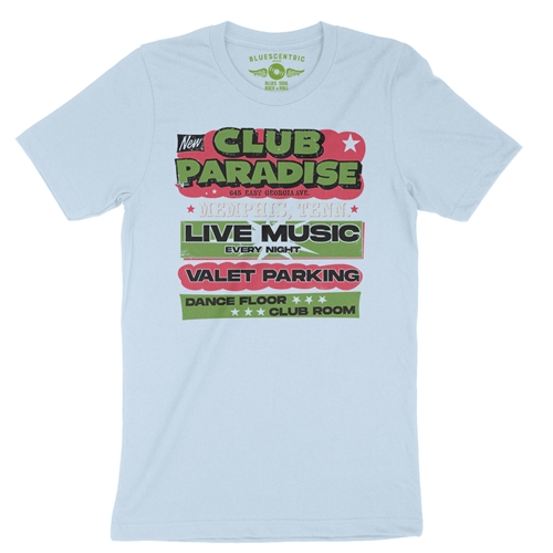 Green Club Paradise Memphis T-Shirt - Lightweight Vintage Style - vintagethrowbackblue