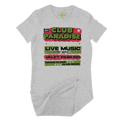Green Club Paradise Memphis Ladies T Shirt - Relaxed Fit - ladiesathleticheather