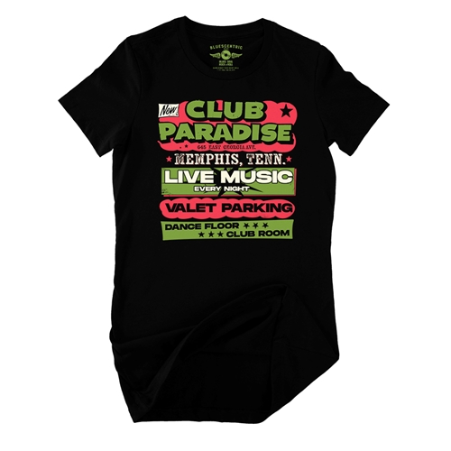 Green Club Paradise Memphis Ladies T Shirt - Relaxed Fit - ladiesblack