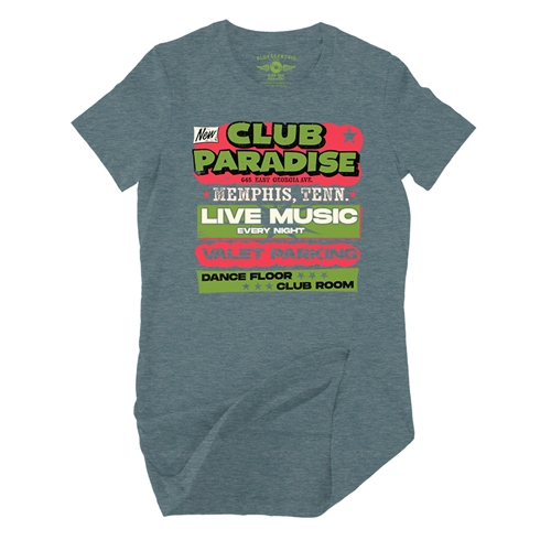 Green Club Paradise Memphis Ladies T Shirt - Relaxed Fit - ladiesheatherdeepteal