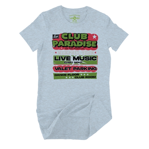 Green Club Paradise Memphis Ladies T Shirt - Relaxed Fit - ladiesheatherprismblue