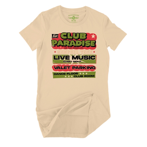 Green Club Paradise Memphis Ladies T Shirt - Relaxed Fit - ladiessanddune