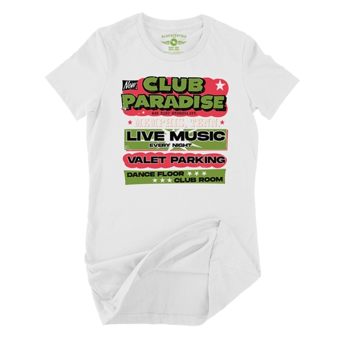 Green Club Paradise Memphis Ladies T Shirt - Relaxed Fit - ladieswhite