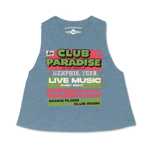 Green Club Paradise Memphis Racerback Crop Top - Women