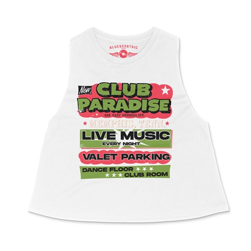 Green Club Paradise Memphis Racerback Crop Top - Women