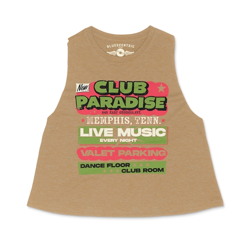 Green Club Paradise Memphis Racerback Crop Top - Women