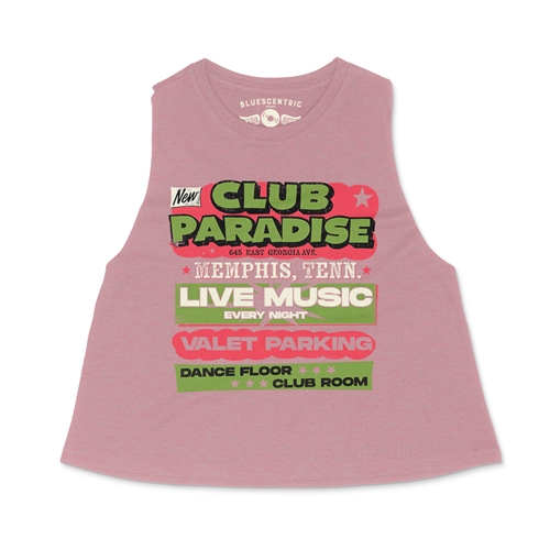 Green Club Paradise Memphis Racerback Crop Top - Women