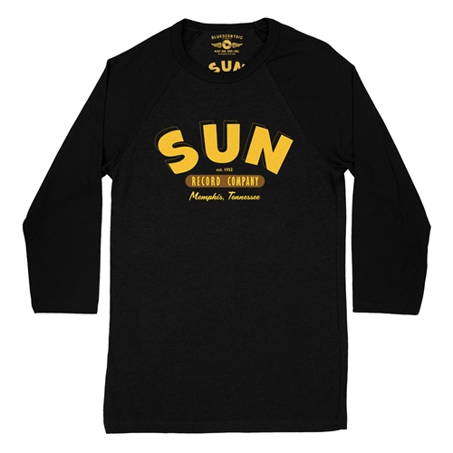 Sun Record Company Memphis Baseball T-Shirt - raglanblackblacksleeve
