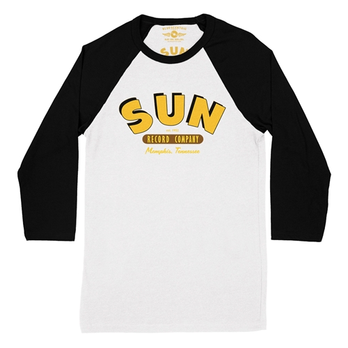 Sun Record Company Memphis Baseball T-Shirt - raglanwhiteblacksleeve