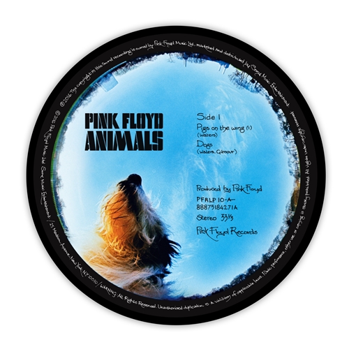 Pink Floyd Animals Vinyl Record Label Round Aluminum Sign - 11.75" Round