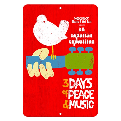 Woodstock Music & Arts Festival Aluminum Sign - 8 x 12 in