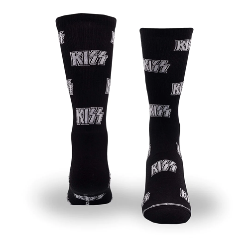 Kiss All-Over Logo Crew Socks - 1 Pair
