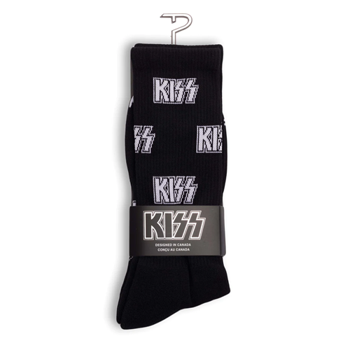 Kiss All-Over Logo Crew Socks - 1 Pair