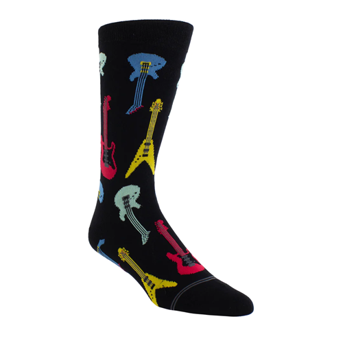 Electric Guitar Crew Knit In Socks - 1 Pair