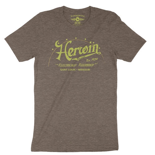 Herwin Records St Louis T-Shirt - Lightweight Vintage Style - vintageheatherbrown