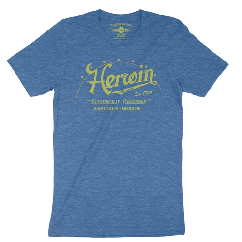 Herwin Records St Louis T-Shirt - Lightweight Vintage Style - vintageheatherroyalblue