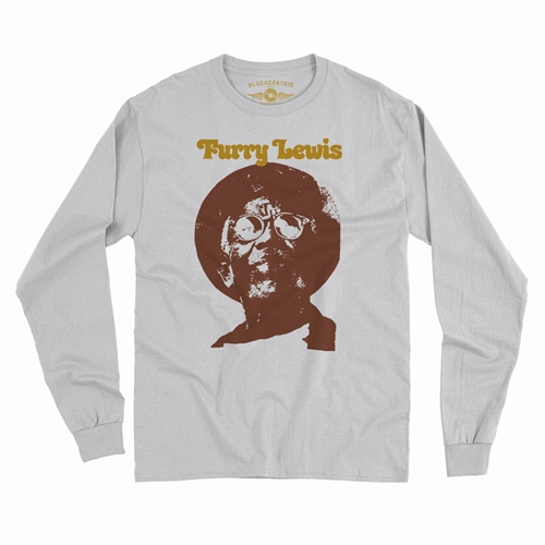 Old School Furry Lewis Long Sleeve T-Shirt - longsleevewhite
