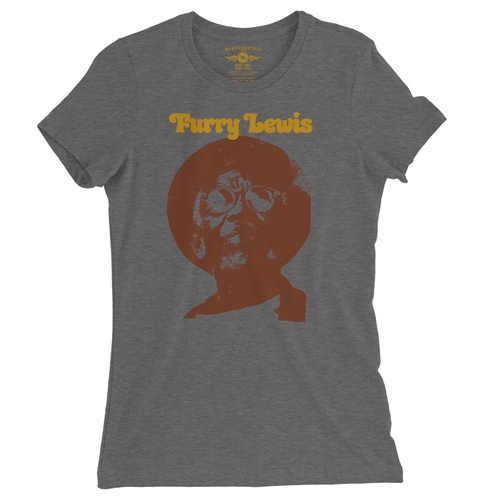 Old School Furry Lewis Ladies T Shirt - Relaxed Fit - ladiesdeepheather