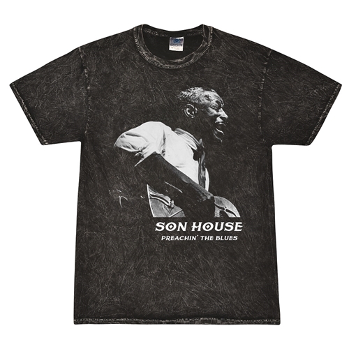Graphic Son House Contrast T-Shirt - Black Mineral Wash