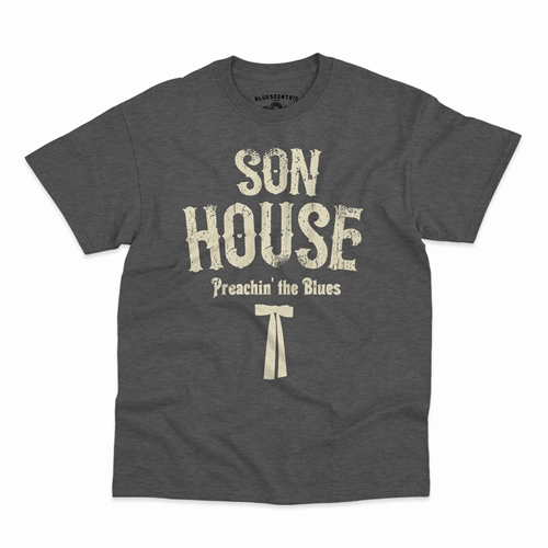 Son House Southern Bow Tie T-Shirt - Classic Heavy Cotton - classicheathergrey
