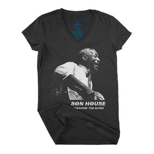 Graphic Son House Contrast V-Neck T Shirt - Women