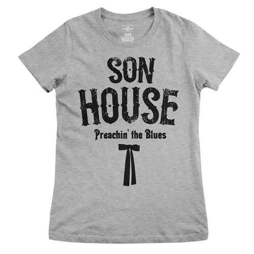 Son House Southern Bow Tie Ladies T Shirt - Relaxed Fit - ladiesathleticheather