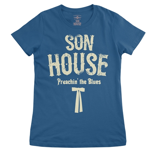 Son House Southern Bow Tie Ladies T Shirt - Relaxed Fit - ladiesblue