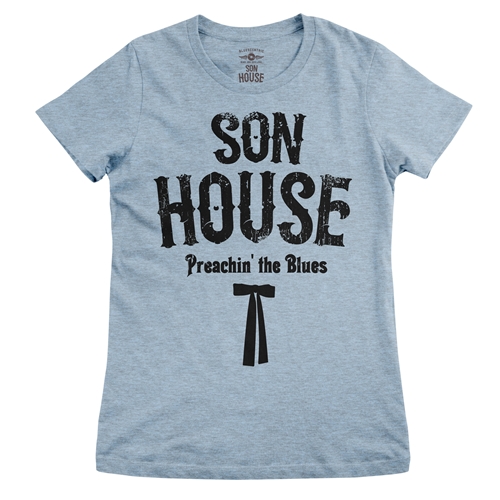 Son House Southern Bow Tie Ladies T Shirt - Relaxed Fit - ladiesheatherprismblue