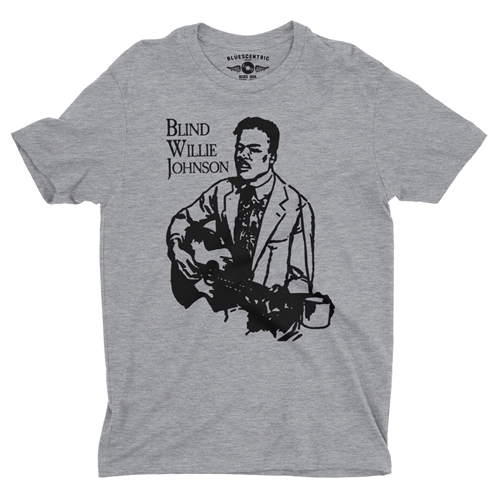 Blind Willie Johnson Line Cut T-Shirt - Lightweight Vintage Style - vintageathleticheather