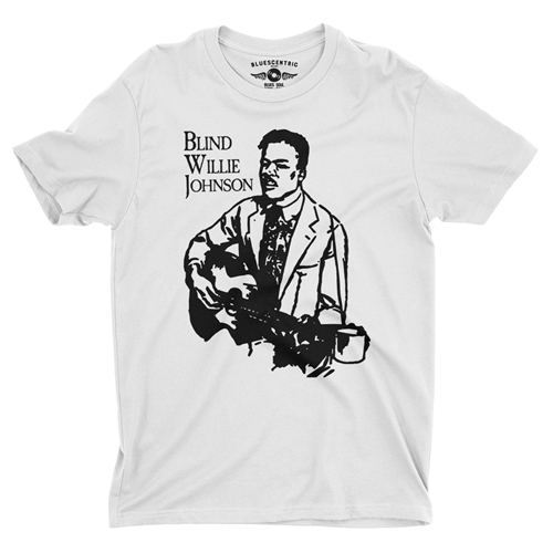 Blind Willie Johnson Line Cut T-Shirt - Lightweight Vintage Style - vintagewhite