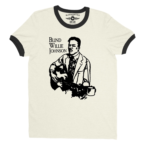 Blind Willie Johnson Line Cut Ringer T-Shirt - ringernaturalblacktrim