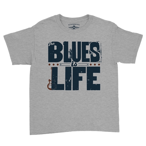 The Blues Is Life Youth T-Shirt - Lightweight Vintage Children & Toddlers - youthheatherathletic