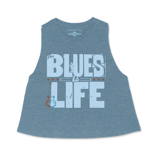 The Blues Is Life Racerback Crop Top - Women