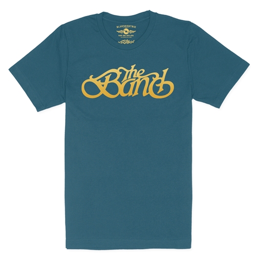 The Band Gold Logo T-Shirt - Lightweight Vintage Style - vintagedeepteal