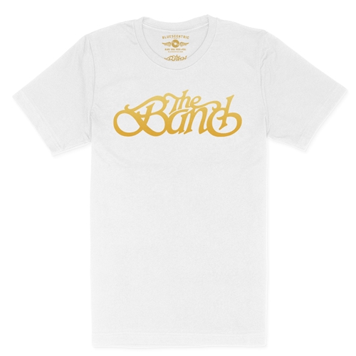The Band Gold Logo T-Shirt - Lightweight Vintage Style - vintagewhite