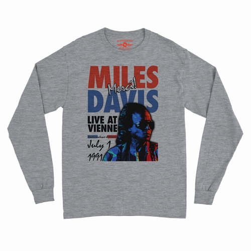 Miles Davis Live in France Vintage Concert Long Sleeve T-Shirt - longsleeveathleticheather