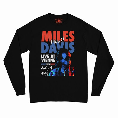 Miles Davis Live in France Vintage Concert Long Sleeve T-Shirt - longsleeveblack