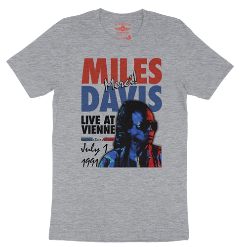 Miles Davis Live in France Vintage Concert T-Shirt - Lightweight Vintage Style - vintageathleticheather