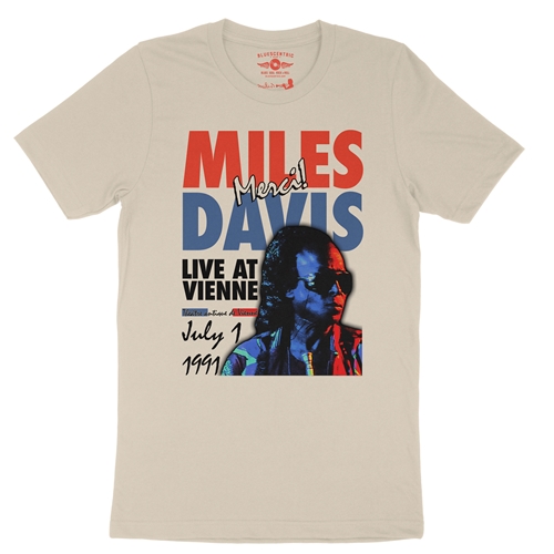 Miles Davis Live in France Vintage Concert T-Shirt - Lightweight Vintage Style - vintagecream