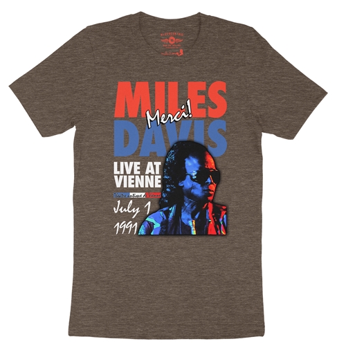 Miles Davis Live in France Vintage Concert T-Shirt - Lightweight Vintage Style - vintageheatherbrown
