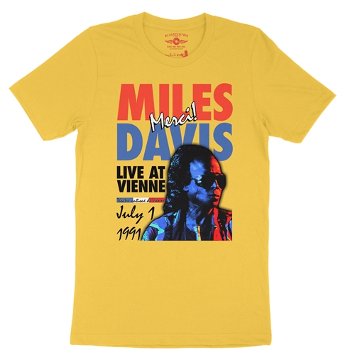 Miles Davis Live in France Vintage Concert T-Shirt - Lightweight Vintage Style - vintagemaizeyellow