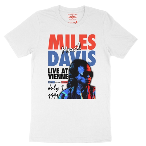 Miles Davis Live in France Vintage Concert T-Shirt - Lightweight Vintage Style - vintagewhite