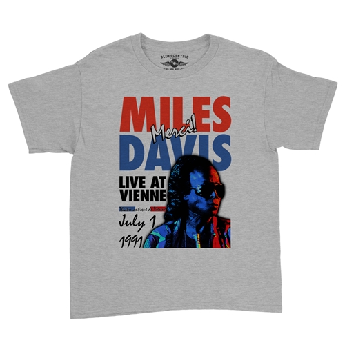 Miles Davis Live in France Vintage Concert Youth T-Shirt - Lightweight Vintage Children & Toddlers - youthheatherathletic