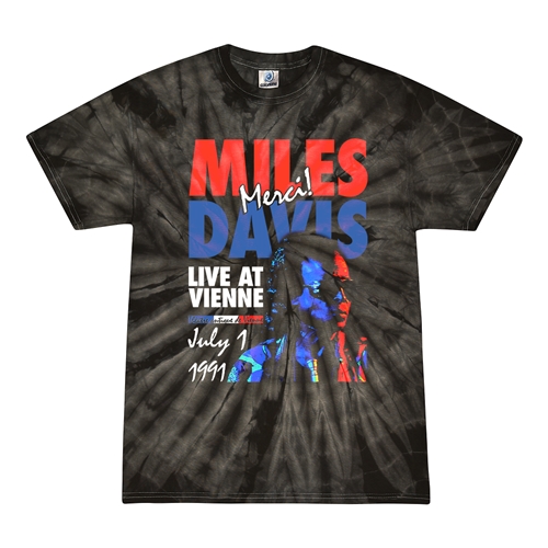 Miles Davis Live in France Vintage Concert T-Shirt - Black Tie-Dye