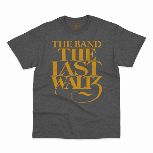 The Band The Last Waltz GOLD Logo T-Shirt - Classic Heavy Cotton - classicheathergrey