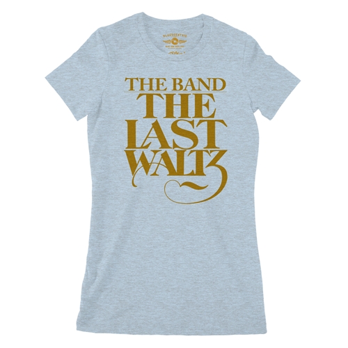 The Band The Last Waltz GOLD Logo Ladies T Shirt - Relaxed Fit - ladiesheatherprismblue