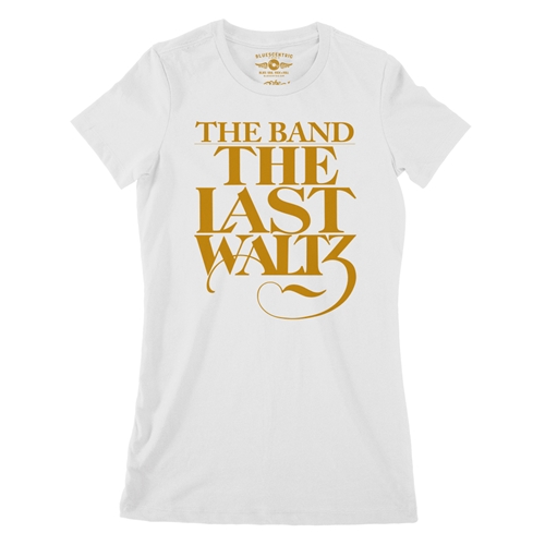 The Band The Last Waltz GOLD Logo Ladies T Shirt - Relaxed Fit - ladieswhite