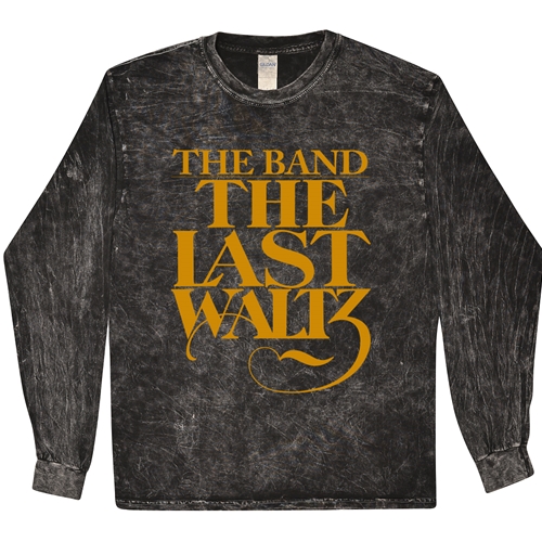 The Band The Last Waltz GOLD Logo Long Sleeve T-Shirt - Black Mineral Wash